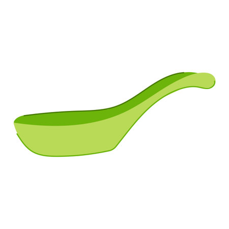 porcelain ceramic soup spoon cartoon vector illustrationのイラスト素材