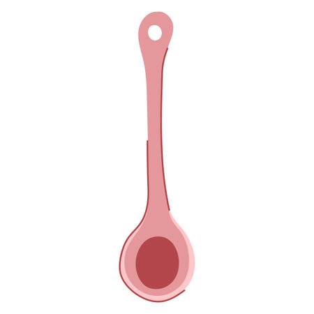 elegant ceramic soup spoon cartoon vector illustrationのイラスト素材