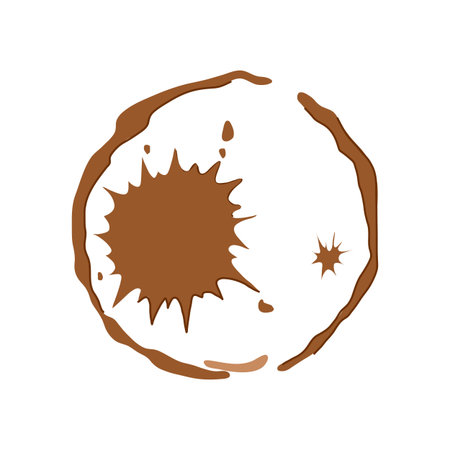 fabric coffee stain cartoon vector illustrationのイラスト素材