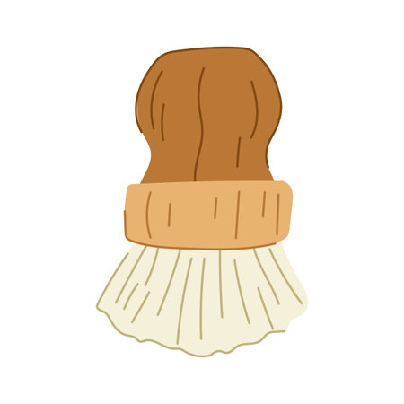 kitchen mushroom brush cartoon vector illustrationのイラスト素材