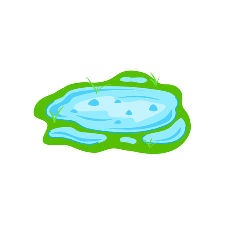 wet puddle cartoon vector illustrationのイラスト素材