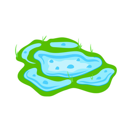 small puddle cartoon vector illustrationのイラスト素材
