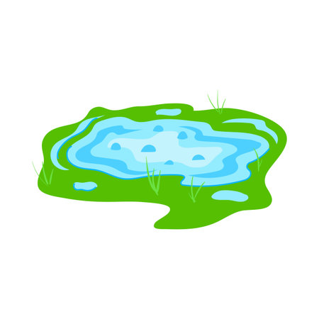 pool puddle cartoon vector illustrationのイラスト素材