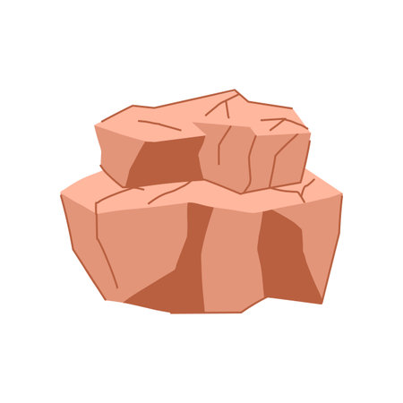 sand stone platform cartoon vector illustrationのイラスト素材