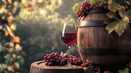 photo wine on a barrelの素材