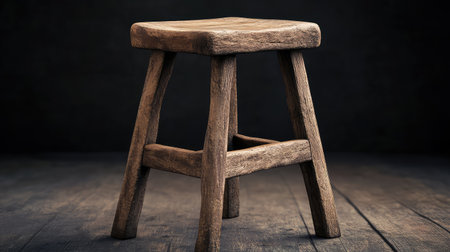 handcrafted old wooden stoolの素材