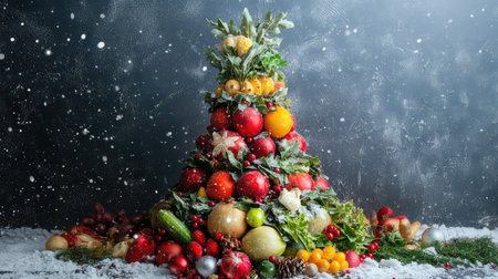 photo vegetable christmas treeの素材