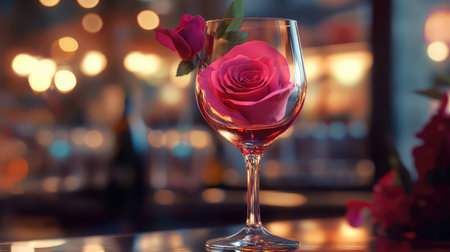 photorealistic glass of roseの素材