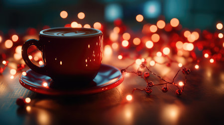 photorealistic coffee christmas lightsの素材