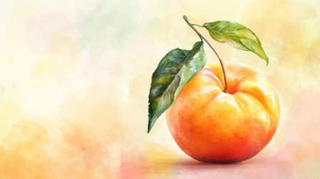 brush water color peachの素材