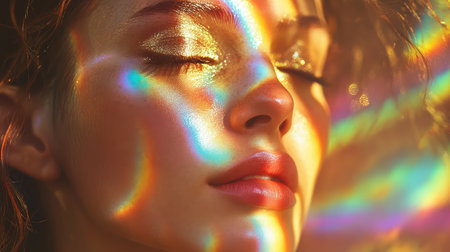 spectrum rainbow and goldの素材