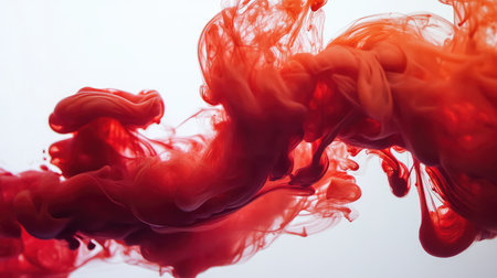 photography red ink in waterの素材