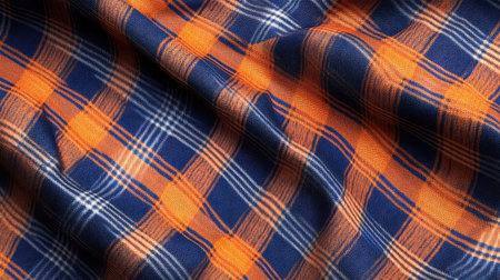 style blue and orange plaidの素材