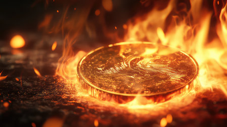 realistic coin fireの素材