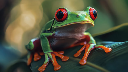 amphibian red eye tree frogの素材