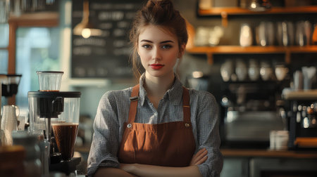 espresso coffee shop workerの素材