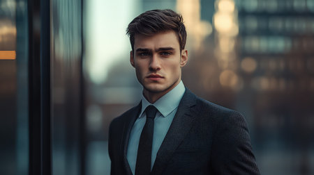 executive white man in suitの素材