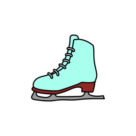 Light blue ice skate is ready for winter sports and fun activitiesのイラスト素材