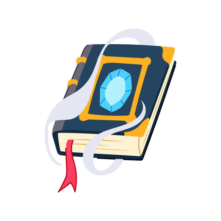 stone alchemy book cartoon vector illustrationのイラスト素材