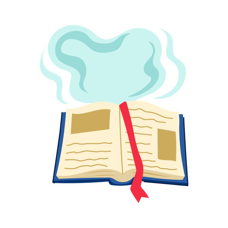 gold alchemy book cartoon vector illustrationのイラスト素材