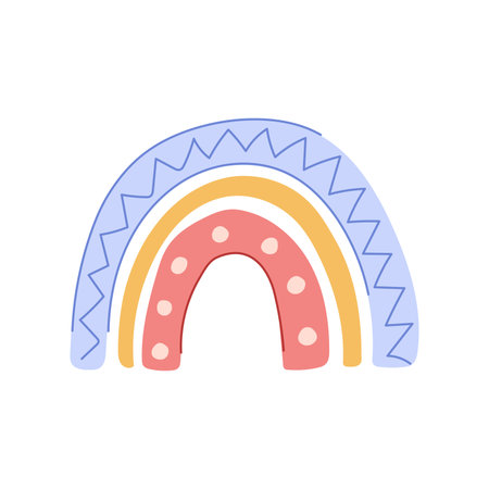 decor baby boho rainbow cartoon vector illustrationのイラスト素材
