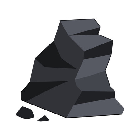 lignite coal ore cartoon vector illustrationのイラスト素材