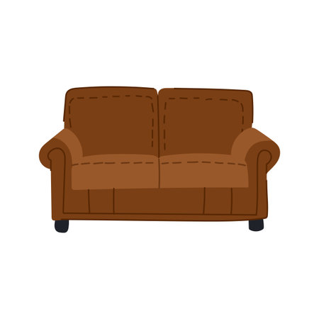 ottoman couch leather cartoon vector illustrationのイラスト素材