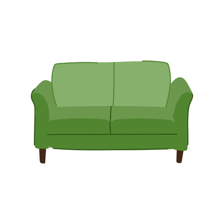 modern couch leather cartoon vector illustrationのイラスト素材