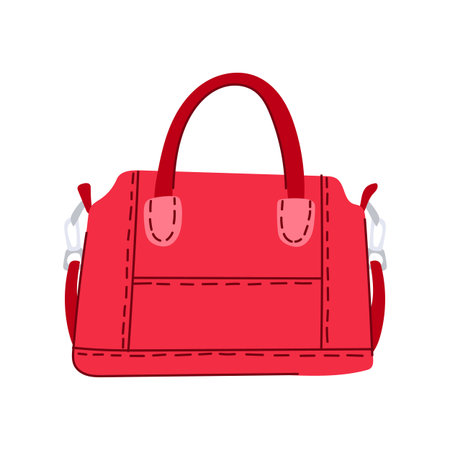 fashion handbag woman leather cartoon vector illustrationのイラスト素材