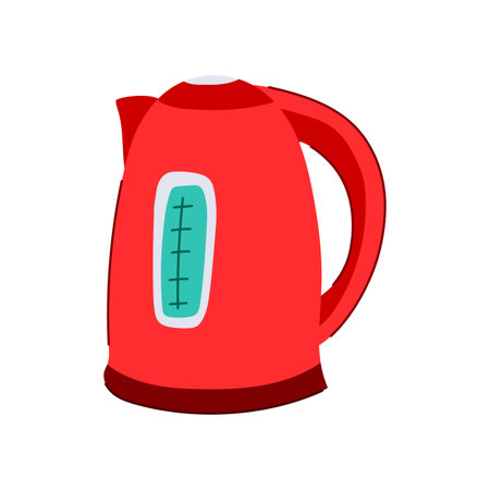 stainless kettle electric cartoon vector illustrationのイラスト素材
