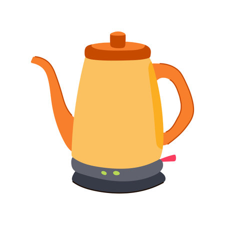 automatic kettle electric cartoon vector illustrationのイラスト素材