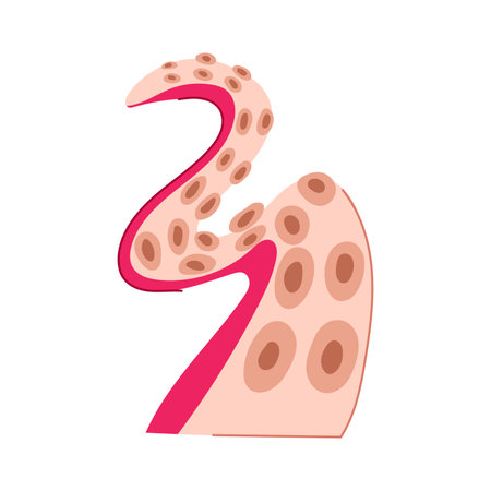 predator octopus tentacle cartoon vector illustrationのイラスト素材