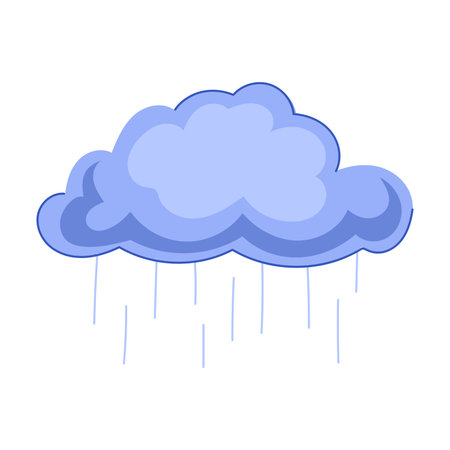 shower rain cloud cartoon vector illustrationのイラスト素材