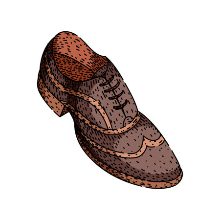 durable shoe leather sketch hand drawn vectorのイラスト素材