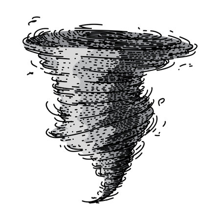 storm tornado sketch hand drawn vector