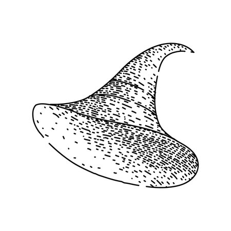 magic witch hat sketch hand drawn vectorのイラスト素材