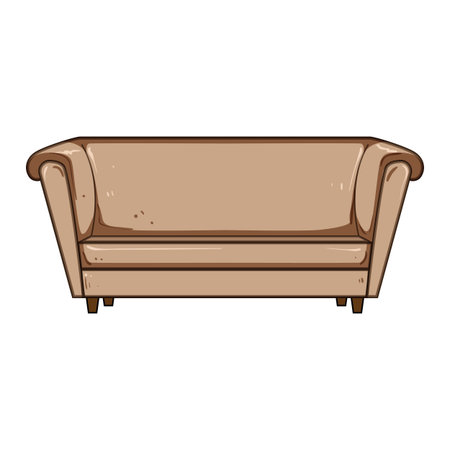 contemporary couch leather cartoon vector illustrationのイラスト素材