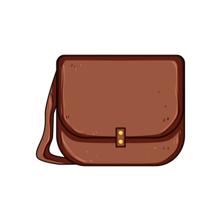 satchel handbag woman leather cartoon vector illustrationのイラスト素材