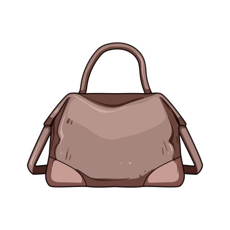 crossbody handbag woman leather cartoon vector illustrationのイラスト素材