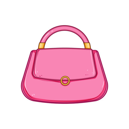 accessory handbag woman leather cartoon vector illustrationのイラスト素材