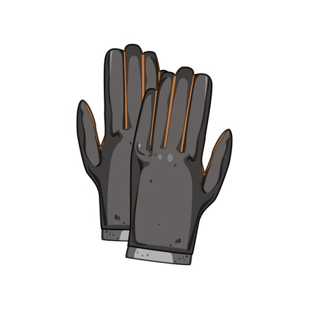 luxury leather gloves cartoon vector illustrationのイラスト素材