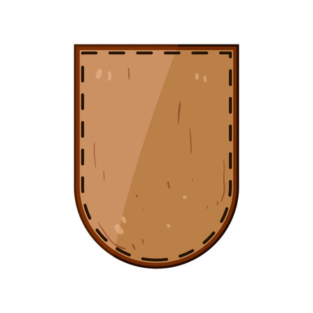 handcrafted leather patch cartoon vector illustrationのイラスト素材