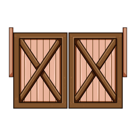 decor saloon doors cartoon vector illustrationのイラスト素材