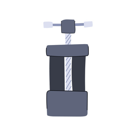 Machine vice tool holding a workpiece firmly, illustrating mechanical clamping equipment for industrial jobs, workshop tasks, and crafting projects in a flat vector styleのイラスト素材
