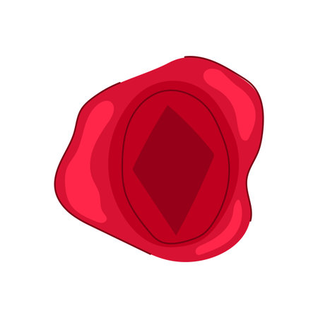 Red wax seal stamp creating an antique, vintage, and traditional emblem, providing security, privacy, and authenticity for documents or official announcementsのイラスト素材