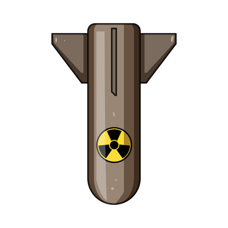 Atomic bomb graphic presenting concepts of nuclear energy, war, danger, and global crisis, symbolizing destruction and the significant threat of weapon technologyのイラスト素材
