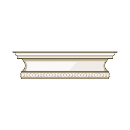 Ornamental baseboard molding profile presenting a detailed design element for interior decoration, architectural projects, and home renovation conceptsのイラスト素材