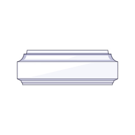 Classic white baseboard molding profile with decorative skirting detail, ideal for interior renovation, trim and finishing projects in homes, apartments and architectural designsのイラスト素材