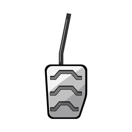Car pedal close up symbolizing accelerator, brake and clutch control for driving durable, non slip foot interface for vehicle speed, safety and driver operation on road journeysのイラスト素材