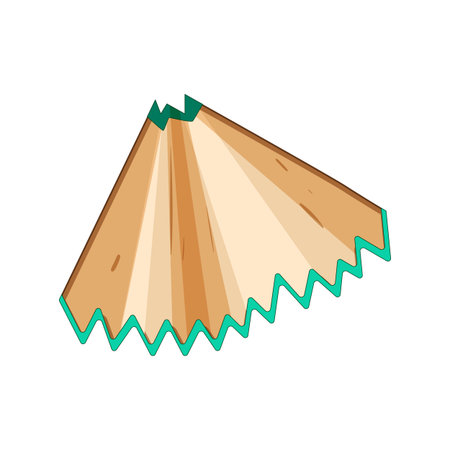 Pencil shaving isolated on white background depicting the creative process, essential for drawing, writing, and learning in school and office environmentsのイラスト素材